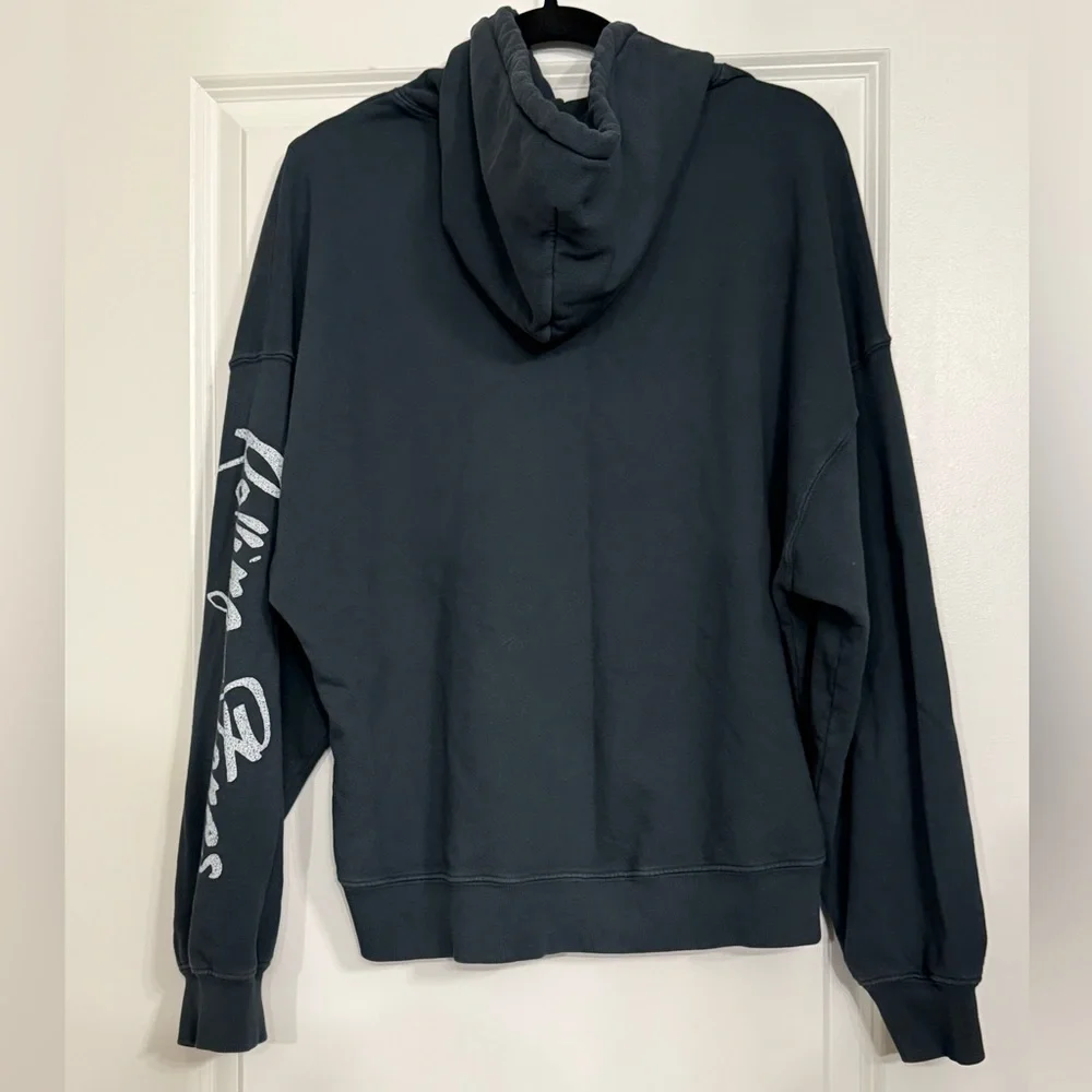 Daydreamer x Free People The Rolling Stones Leopard Tongue Pullover Hoodie Sz S